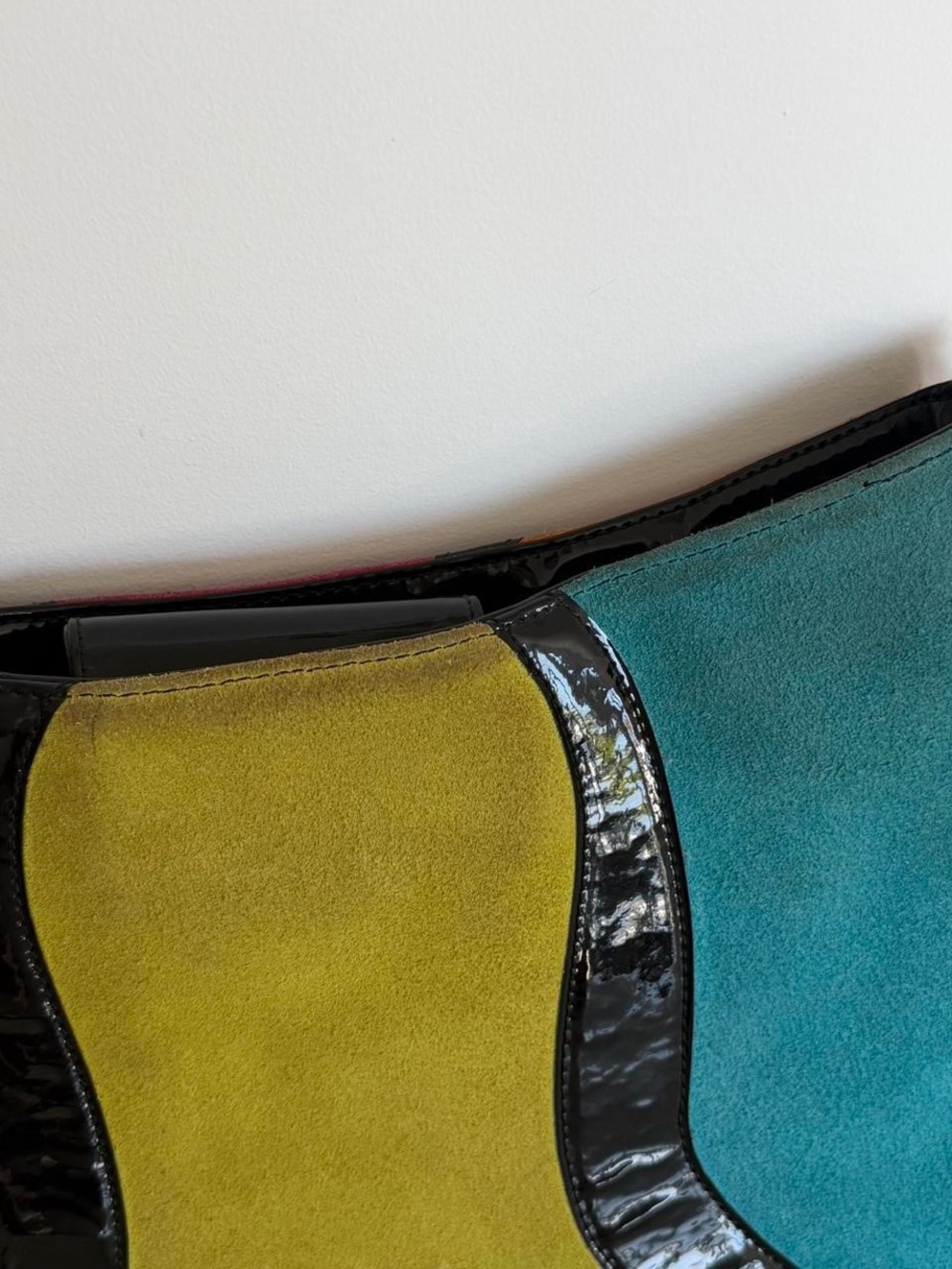 Colorblock Suede Shoulder Bag - Picture 7 of 8